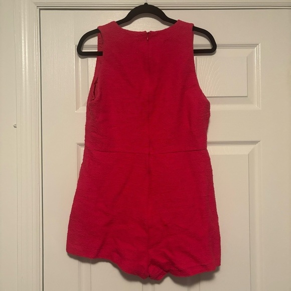 Zara Textured Weave Fuchsia Romper - Picture 8 of 11